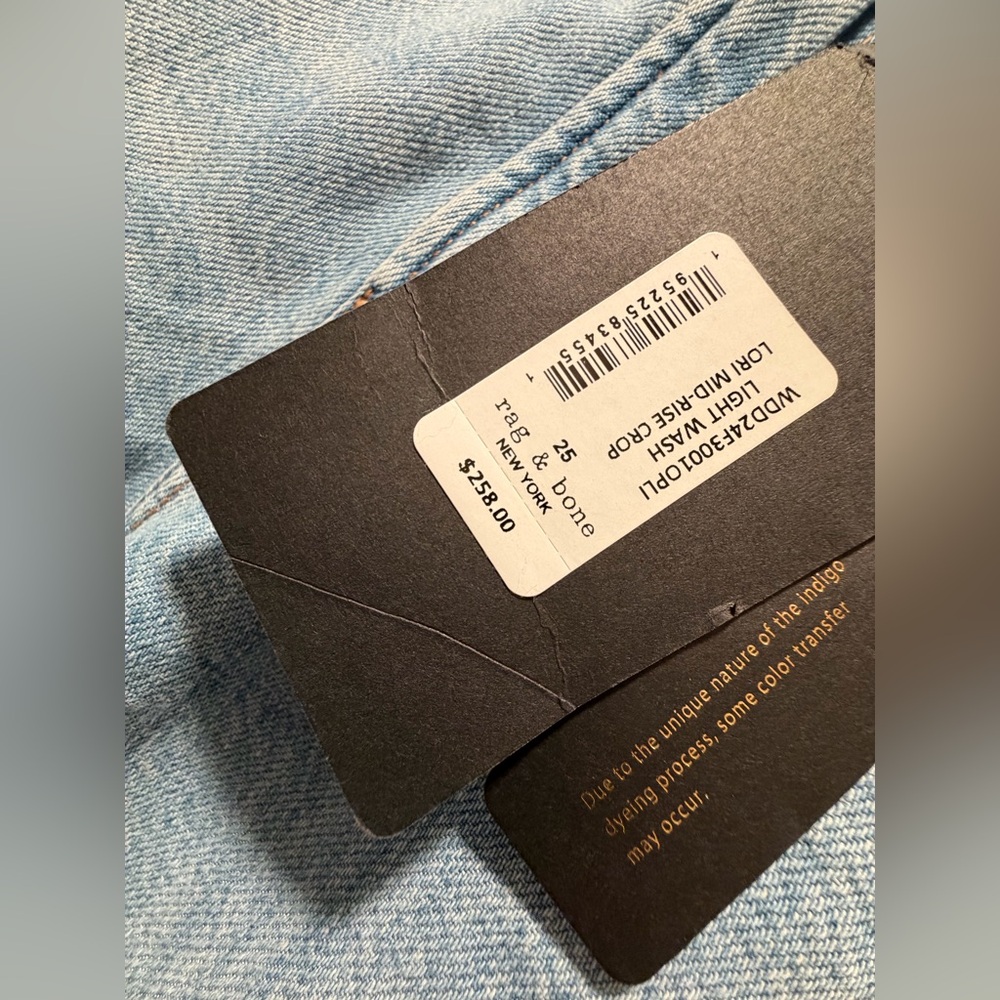 NWT! rag & bone Light Blue Lori cropped jeans - Picture 9 of 11